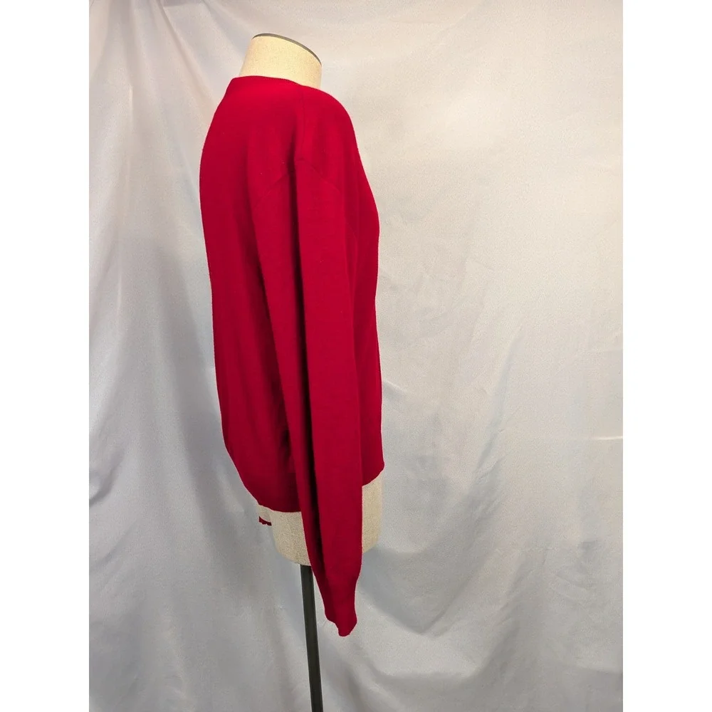 Vintage Cunard Countess‎ Cruise Ship Sweater Mens L Red V-Neck McBriar Made USA